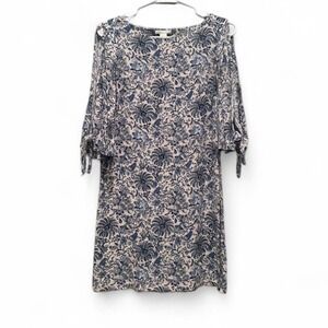 H&M Blue and White Floral Shift Dress Sz 4